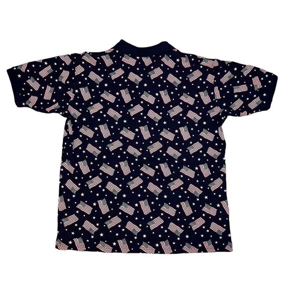 Croft and Borrow American Flg Print All Over Polo Shirt Size XLT Short Sleeve - Picture 3 of 8